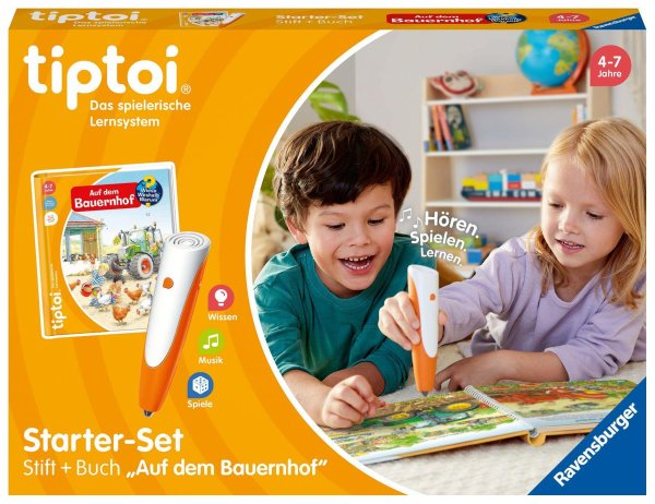 Buchcover: Ravensburger tiptoi Starter-Set 00114: Stift und Bauernhof-Buch - Lernsystem für Kinder ab 4 Jahren