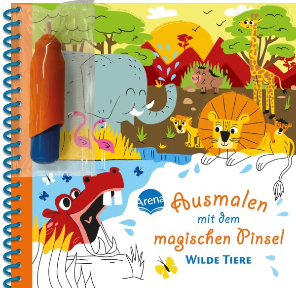 Buchcover: Ausmalen mit dem magischen Pinsel. Wilde Tiere
