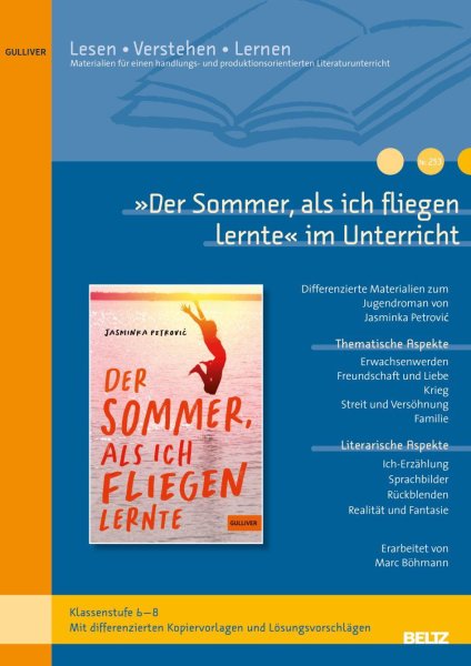 Buchcover: Der Sommer, als ich fliegen lernte im Unterricht