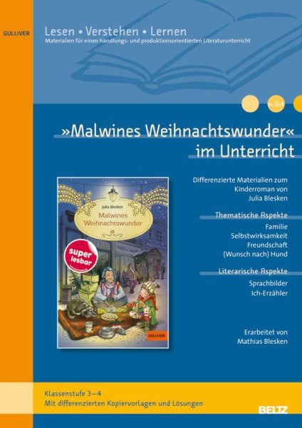 Buchcover: Malwines Weihnachtswunder im Unterricht