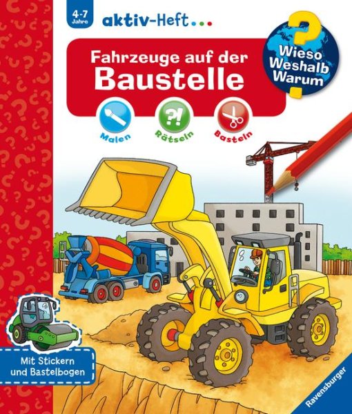 Buchcover: Wieso? Weshalb? Warum? aktiv-Heft: Fahrzeuge auf der Baustelle