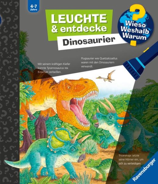 Buchcover: Wieso? Weshalb? Warum? Leuchte und entdecke: Dinosaurier (Taschenlampen-Buch mit Folien und Klappen)