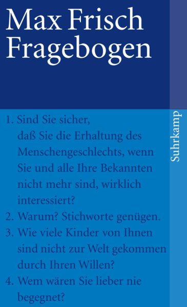 Buchcover: Fragebogen Buchcover: Fragebogen