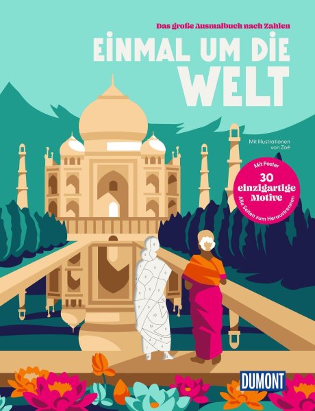 Buchcover: Einmal um die Welt - Das große Ausmalbuch nach Zahlen