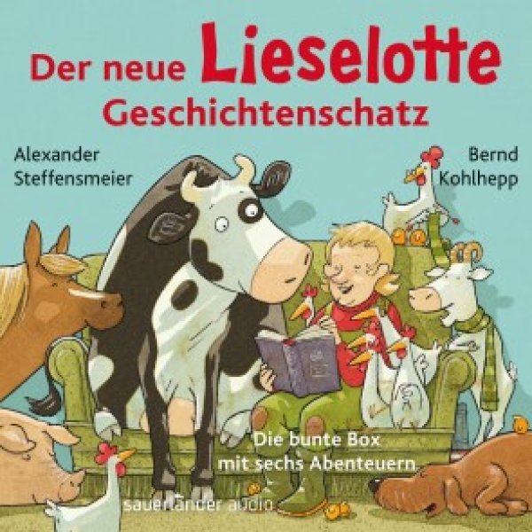 Buchcover: Der neue Lieselotte Geschichtenschatz - Die bunte Box mit sechs Abenteuern - Hörbücher von Kuh Lieselotte Buchcover: Der neue Lieselotte Geschichtenschatz - Die bunte Box mit sechs Abenteuern - Hörbücher von Kuh Lieselotte