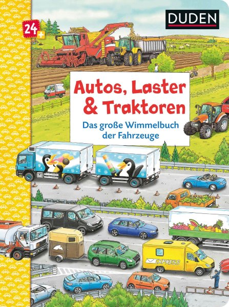 Buchcover: Duden 24+: Autos, Laster & Traktoren: Das große Wimmelbuch der Fahrzeuge Buchcover: Duden 24+: Autos, Laster & Traktoren: Das große Wimmelbuch der Fahrzeuge