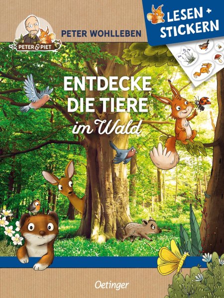 Buchcover: Lesen + Stickern. Entdecke die Tiere im Wald
