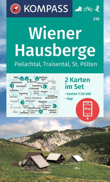 Buchcover: KOMPASS Wanderkarten-Set 210 Wiener Hausberge, Pielachtal, Traisental (2 Karten) 1:50.000