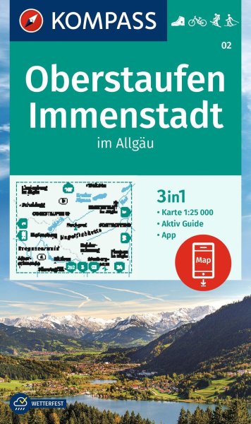 Buchcover: KOMPASS Wanderkarte 02 Oberstaufen, Immenstadt im Allgäu 1:25.000 Buchcover: KOMPASS Wanderkarte 02 Oberstaufen, Immenstadt im Allgäu 1:25.000