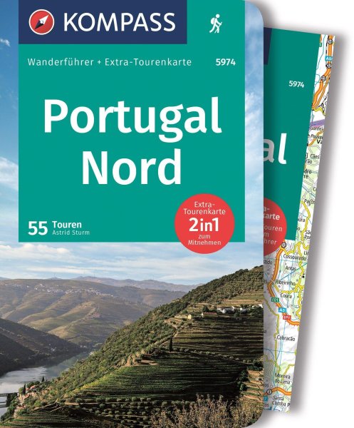 Buchcover: KOMPASS Wanderführer Portugal Nord, 55 Touren mit Extra-Tourenkarte
