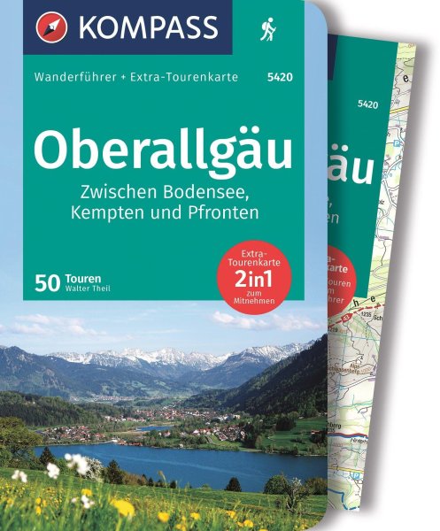 Buchcover: KOMPASS Wanderführer Oberallgäu, 50 Touren zwischen Bodensee, Kempten und Pfronten, mit Extra-Tourenkarte