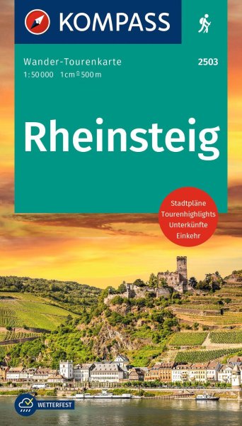 Buchcover: KOMPASS Wander-Tourenkarte Rheinsteig 1:50.000 Buchcover: KOMPASS Wander-Tourenkarte Rheinsteig 1:50.000