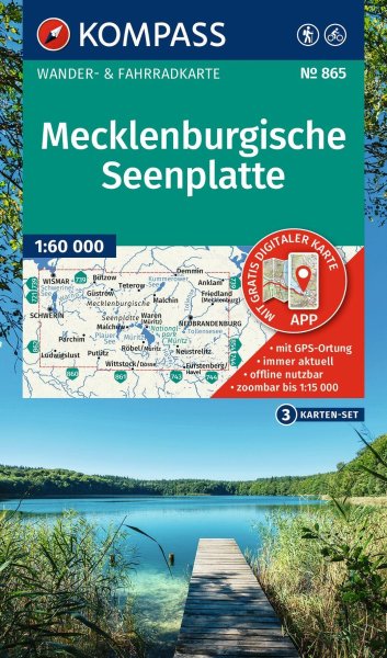 Buchcover: KOMPASS Wanderkarten-Set 865 Mecklenburgische Seenplatte (3 Karten) 1:60.000