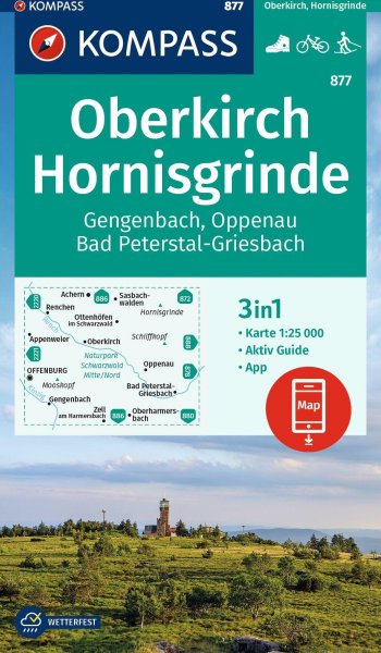 Buchcover: KOMPASS Wanderkarte 877 Oberkirch, Hornisgrinde, Gengenbach, Oppenau, Bad Peterstal-Griesbach 1:25.000 Buchcover: KOMPASS Wanderkarte 877 Oberkirch, Hornisgrinde, Gengenbach, Oppenau, Bad Peterstal-Griesbach 1:25.000