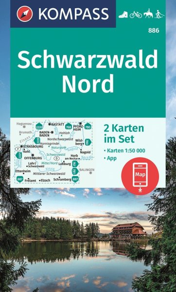 Buchcover: KOMPASS Wanderkarten-Set 886 Schwarzwald Nord (2 Karten) 1:50.000
