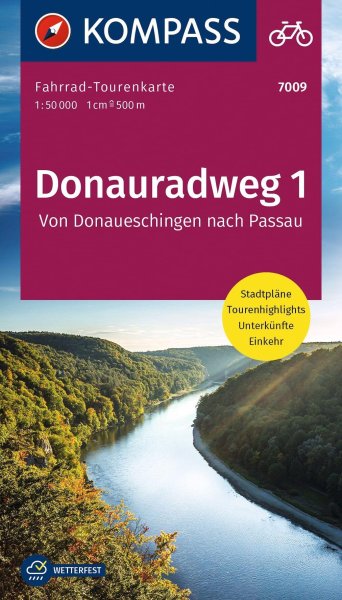 Buchcover: KOMPASS Fahrrad-Tourenkarte Donauradweg 1, von Donaueschingen nach Passau 1:50.000 Buchcover: KOMPASS Fahrrad-Tourenkarte Donauradweg 1, von Donaueschingen nach Passau 1:50.000