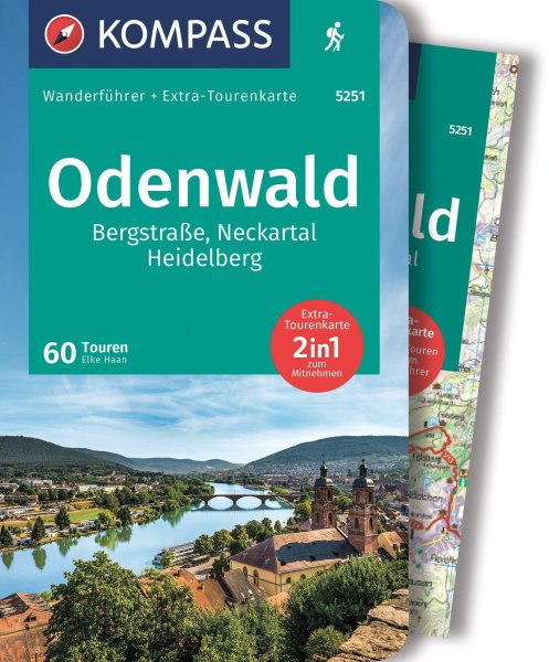 Buchcover: KOMPASS Wanderführer Odenwald, 60 Touren mit Extra-Tourenkarte