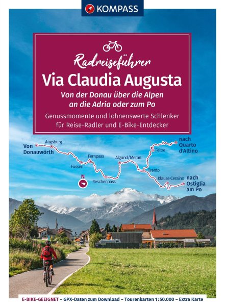 Buchcover: KOMPASS Radreiseführer Via Claudia Augusta
