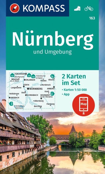 Buchcover: KOMPASS Wanderkarten-Set 163 Nürnberg und Umgebung (2 Karten) 1:50.000