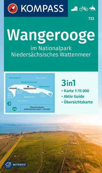 Buchcover: KOMPASS Wanderkarte 733 Wangerooge im Nationalpark Niedersächsisches Wattenmeer 1:15.000