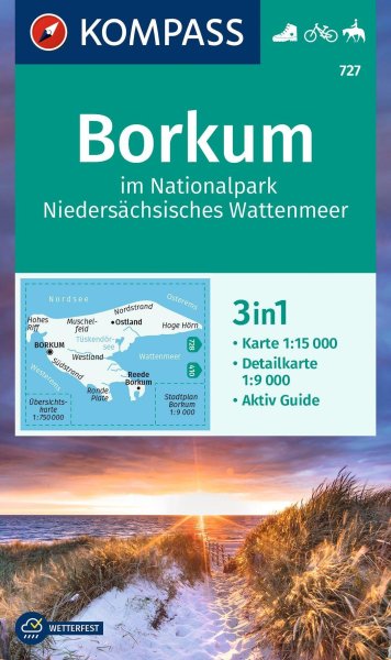 Buchcover: KOMPASS Wanderkarte 727 Borkum im Nationalpark Niedersächsisches Wattenmeer 1:15.000 Buchcover: KOMPASS Wanderkarte 727 Borkum im Nationalpark Niedersächsisches Wattenmeer 1:15.000