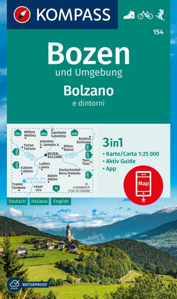 Buchcover: KOMPASS Wanderkarte 154 Bozen und Umgebung / Bolzano e dintorni 1:25.000