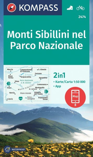 Buchcover: KOMPASS Wanderkarte 2474 Monti Sibillini nel Parco Nazionale 1:50.000 Buchcover: KOMPASS Wanderkarte 2474 Monti Sibillini nel Parco Nazionale 1:50.000