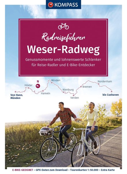 Buchcover: KOMPASS Radreiseführer Weser-Radweg