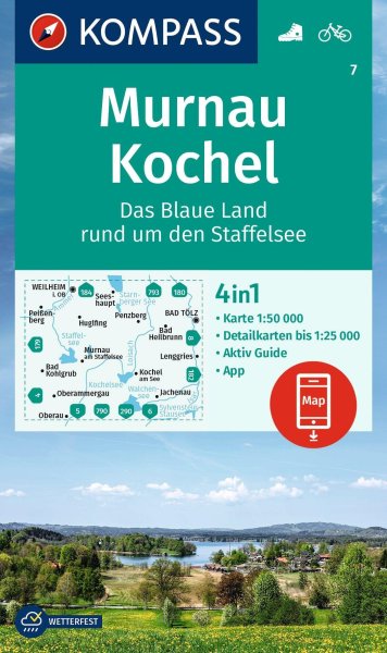 Buchcover: KOMPASS Wanderkarte 7 Murnau, Kochel - Das blaue Land rund um den Staffelsee 1:50.000 Buchcover: KOMPASS Wanderkarte 7 Murnau, Kochel - Das blaue Land rund um den Staffelsee 1:50.000