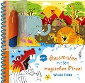 Buchcover: Ausmalen mit dem magischen Pinsel. Wilde Tiere