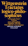 Buchcover: Tractatus logico-philosophicus. Tagebücher 1914 - 1916. Philosophische Untersuchungen