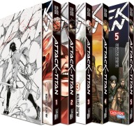 Buchcover: Attack on Titan, Bände 1-5 im Sammelschuber mit Extra