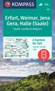Buchcover: KOMPASS Wanderkarten-Set 457 Erfurt, Weimar, Jena, Gera, Halle (Saale) (2 Karten) 1:50.000