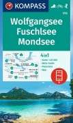Buchcover: KOMPASS Wanderkarte 018 Wolfgangsee, Fuschlsee, Mondsee 1:25.000